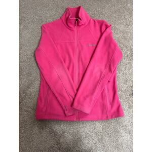 Columbia Pink Full Zip Fleece Jacket Women's Large